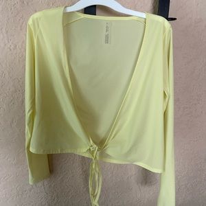 Outdoor Voices Tissue Weave Wrap Top